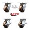 Service Caster 4 Inch High Temp Phenolic Swivel Caster Swivel Locks 2 Brakes SCC, 2PK SCC-35S420-PHRHT-BSL-2-SLB-2 - alternate 6